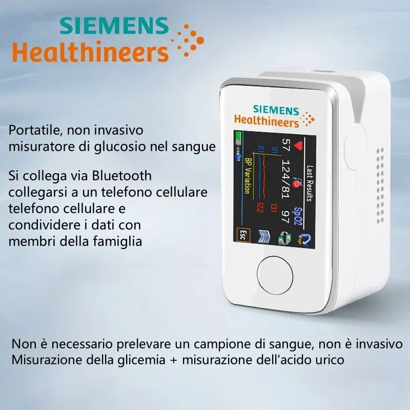 [Misuratore di glicemia non invasivo 3.0] Nessuna necessità di raccogliere sangue, misurazione non invasiva di zucchero nel sangue, ossigeno nel sangue, pressione sanguigna, acido urico + connessione Bluetooth + trattamento laser